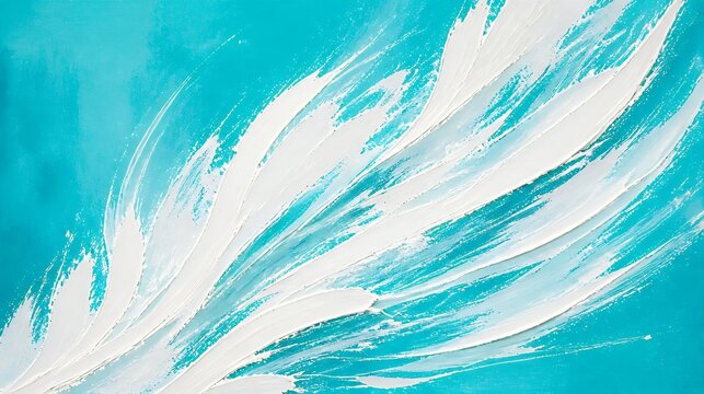 White feather on blue background, feather texture, abstract pattern, soft gradient