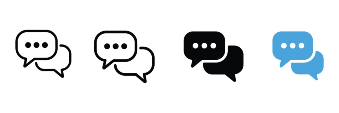Conversation Bubbles Icon, chat dialogue symbol, messaging, discussion, reply, online conversation, customer support, communication pictogram

