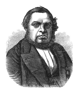 F. F. Brandt, academician, in formal Victorian attire, old vintage illustration, 1894.