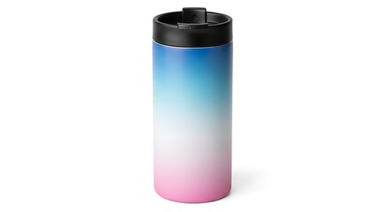 Obraz premium Gradient-colored cylindrical vacuum or storage canister with black lid