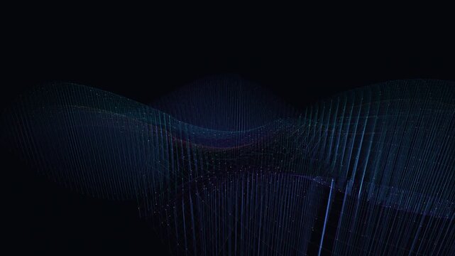 Glowing data lattice nodes reorganize into network clusters