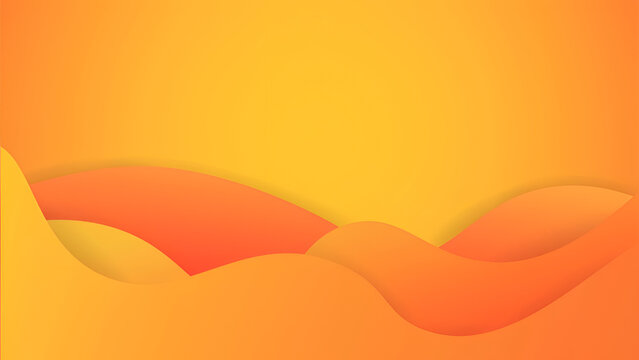 Vibrant Orange Yellow Abstract Gradient Background With Smooth Flowing Wave Layers And Warm Sunset Effect