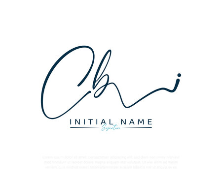 C B CB initial letter handwriting and signature logo
