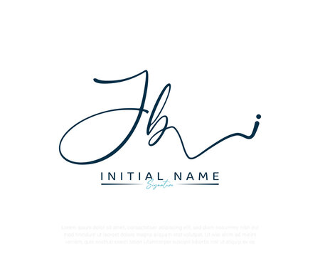 J B JB initial letter handwriting and signature logo