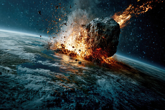 Asteroid Impact on Earth from Space &ndash; AI Generative