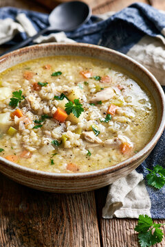 Traditional Polish Barley Soup Krupnik &ndash; AI Generative