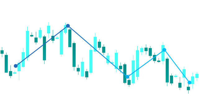 Bar trading graph financial stock market and investment, analytics chart with blue tones color and clean design. In transparent format or png