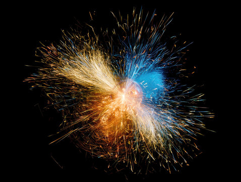 Particle Collision Event Inside a High Energy Detector &ndash; AI Generative