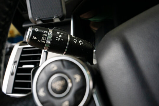Macro detail of Direction indicator lever
