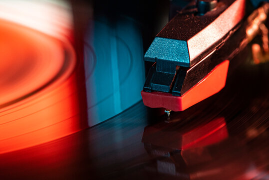 Macro Detail of needle on vinyl record 7