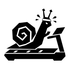 Funny Snail on Treadmill Gym Icon © quinnbrak