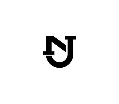 NJ or JN logo letter design on white background. Letters N J logo monogram initials concept. NJ icon logo design. Elegant and professional letter icon design on white background. N J NJ JN.