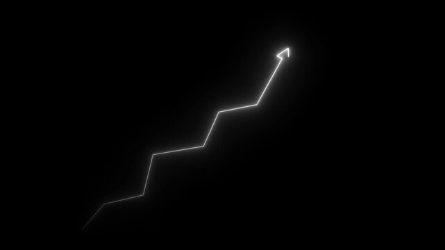 Rising line graph. Successful growth trend pink line graph going Up. Financial data and diagrams. For stock market increase, rising financial data, investment growth after. Market Recovery Concept