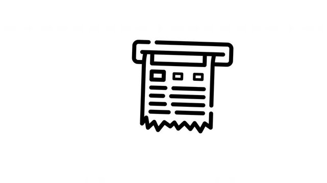 Receipt printing from a machine showcasing transaction details, suitable for small business, accounting, expenses, financial records, and cashier concepts.