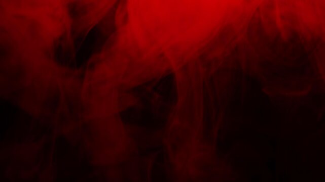 Real Red Smoke on Black Background