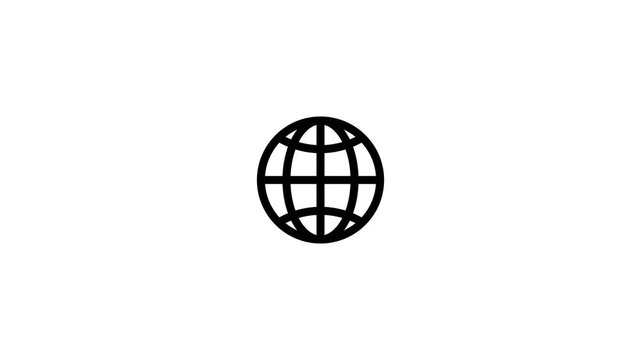 global spinning , Globe, planet, Earth icon animation on a white background. worldwide connectivity geography and international concepts