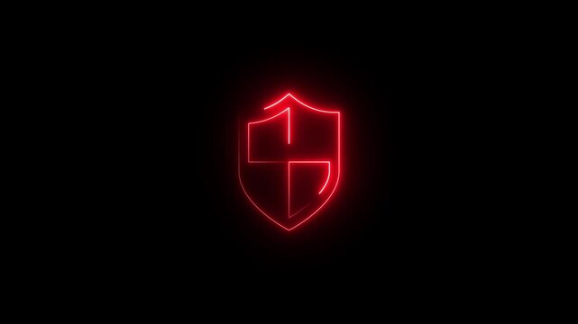 Shield check mark icon animation, security shield protection icon with tick symbol.