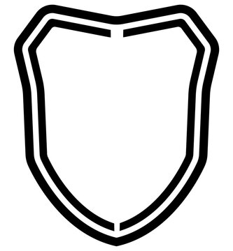 Simple geometric shield icon featuring bold parallel strokes.