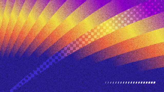 Abstract Colorful Gradient Background with Radiating Shapes and Texture Effect. Template for Sports or Event Banner and Poster Design