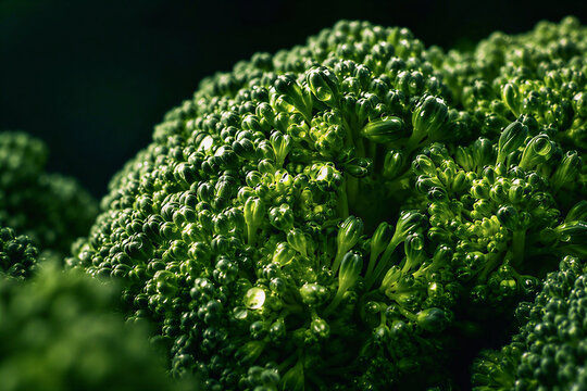 close up of a green leaf with black background