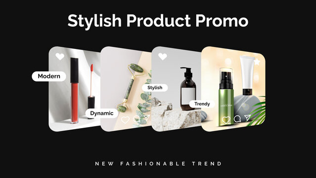 Productify Trendy Product Promo template contains 24 placeholders, 30 editable text layers and 1 logoholder. Available in 4k.	
