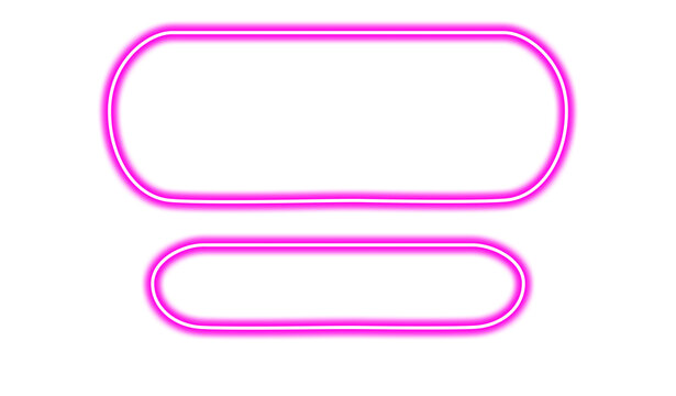 Neon pink rounded rectangles isolated isolated on transparent background