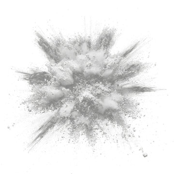  crisp white powder splash bursting centrally