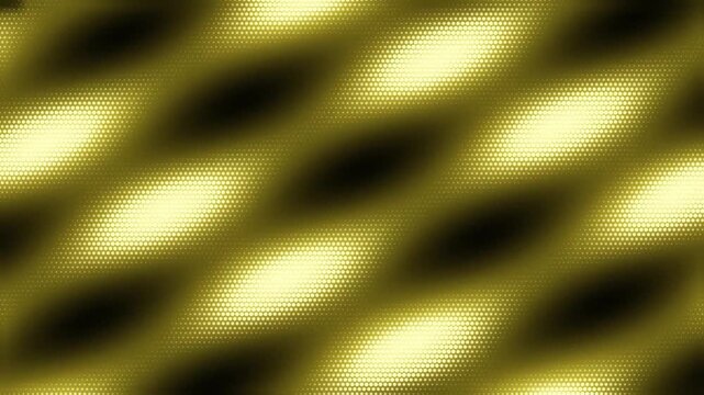 Gold Halftone Diagonal Wave Motion Background Loop Glowing Yellow Dot Matrix Stripe Pattern Animated LED Screen Background Graphic
