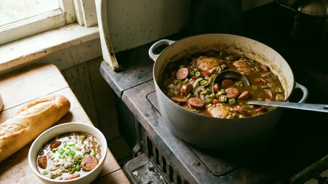 authentic new orleans gumbo stew with chicken sausage louisiana creole cuisine video