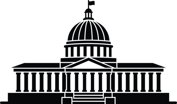 Capitol government building icon representing politics law parliament senate authority legislation congress and democracy state landmark