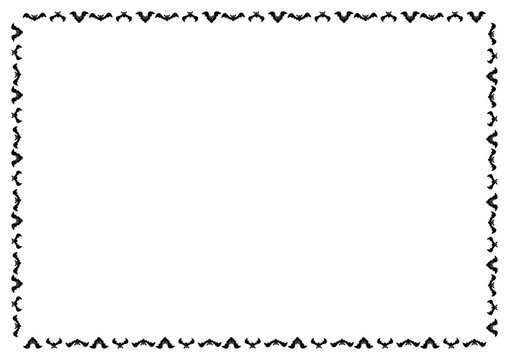 Halloween Bat Border Frame Isolated on White Background, vector design