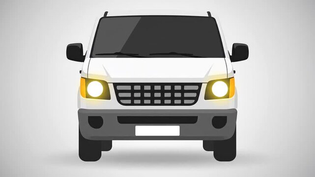 Front view of white sport utility vehicle