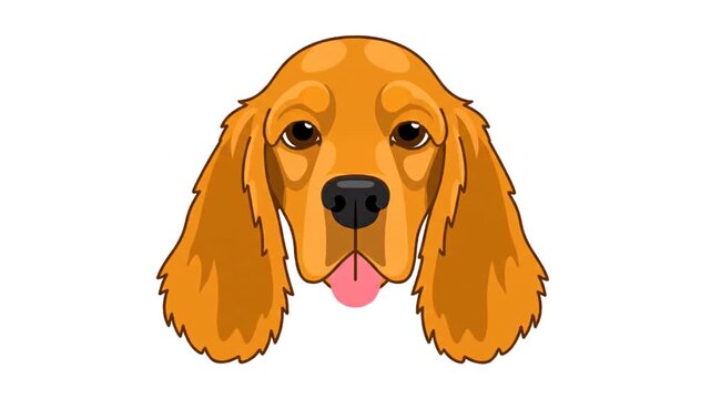Golden Cocker Spaniel dog head flat vector illustration.