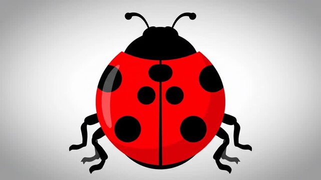Red spotted ladybug illustration on a grey background
