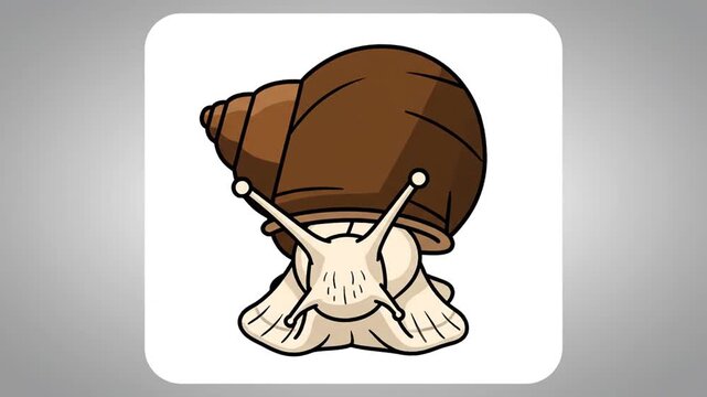 Snail illustration inside rounded square frame
