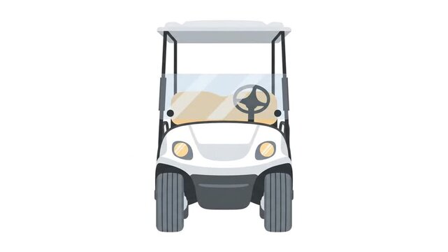 White golf cart vector illustration on white background
