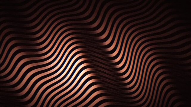 Brown sepia wavy ridges with embossed glitch texture and dark cinematic grain for seamless loop motion backgrounds, titles, and branding.