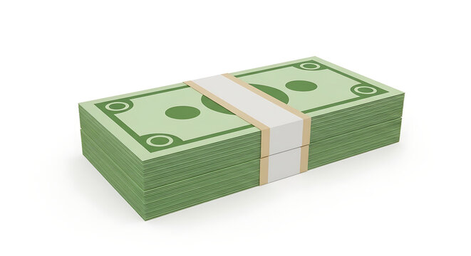 Stack of green dollar banknotes money bundle