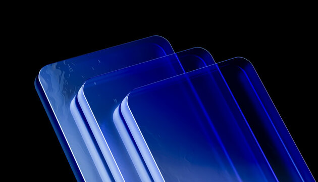 3D Transparent Glass Stack Concept