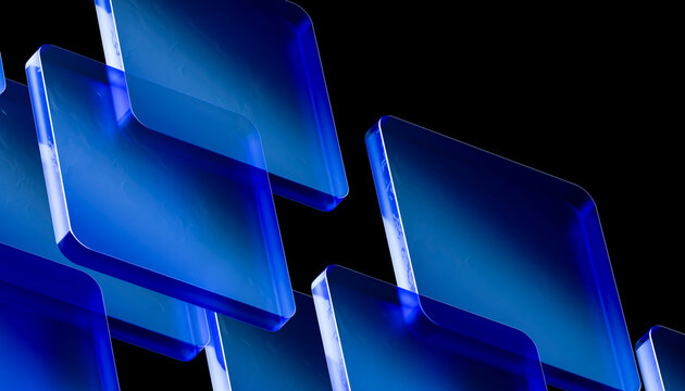 3D Floating Glass UI Background