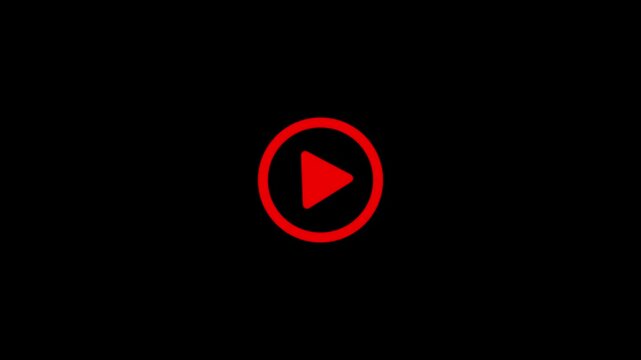 Play button icon animation on circle. Video play button icon concept