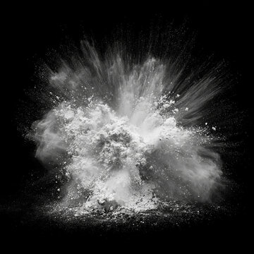  central explosion of fine white chalk powder, 