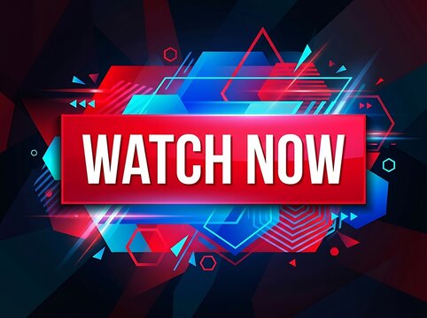 Watch Now Call to Action Button in Neon Tech Style for Video Streaming Promotions