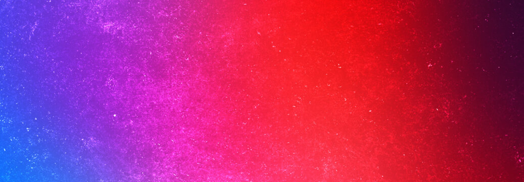 Abstract texture featuring vibrant blue red and purple gradient colors with worn dusty film grain for creative design work.