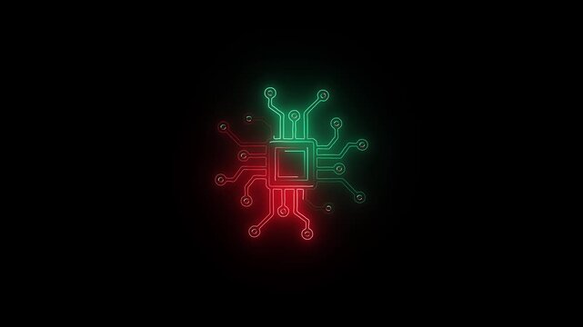 Futuristic circuit board Microchip CPU Processor Network motherboard cyber nans chip, processor, and semiconductor. tech mg. AI innovation concept. innovation future tech data, Ac big data lines dots