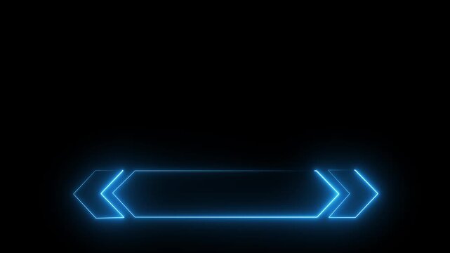 Intermission Stream Overlay Animated, Neon Sign looping facecam and chat for live streaming, blue color frame on black background