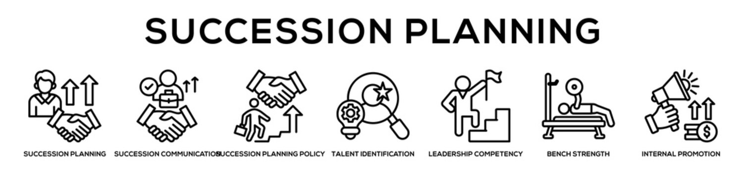 Succession Planning web banner icon illustration concept