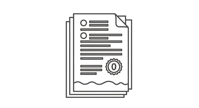Certificate document with official stamp on paper