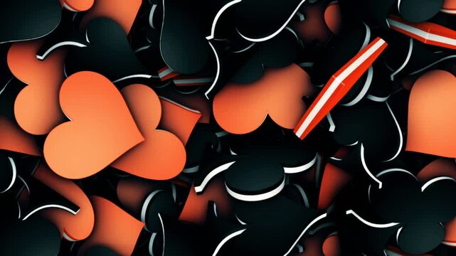 Falling French Poker Card Suit Symbol Animation, Background, Loop
