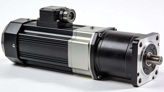 Electric Linear Actuator Cylinder Isolated on White
